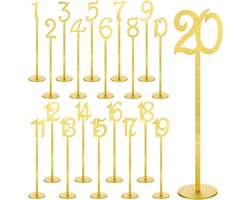 Tafelnummers Houten Plaat 1- 20 - Tafel Nummers - Houten nummers - Tafelaanduiding - Herbruikbare - Voor bruiloftsreceptie, verjaardag, banket, jubileumfeest, restaurants, coffeeshopdecoraties
