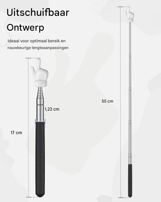 Telescopische aanwijsstok handje 65 cm (per 3 st