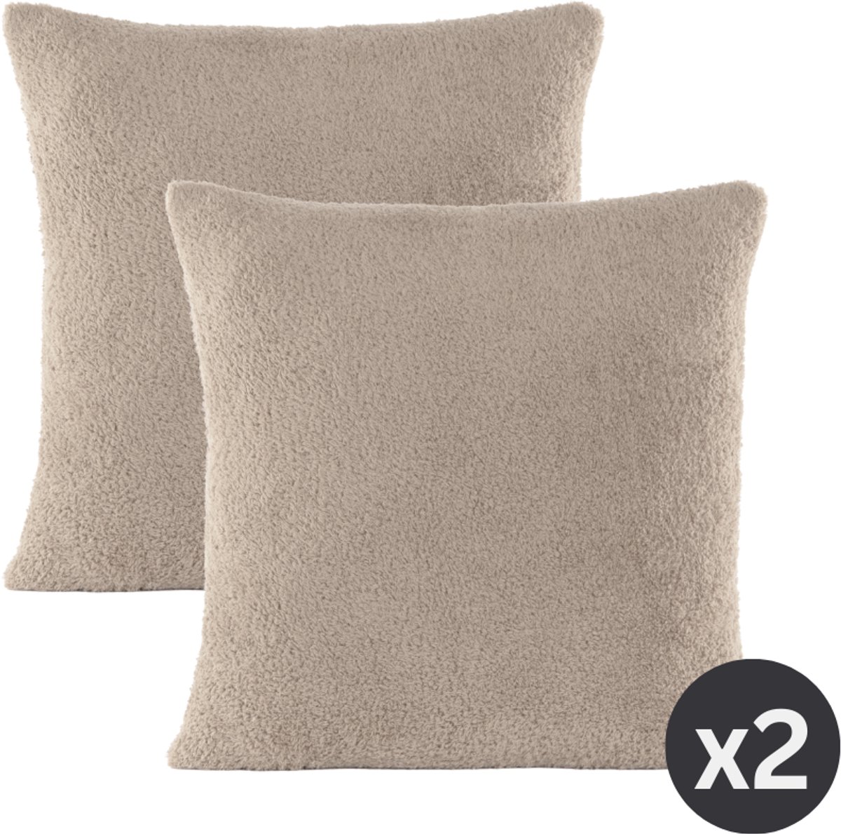 Tiseco Kussen COCOON (gevuld) - SET/2 - Half fleece - 45x45 cm, taupe