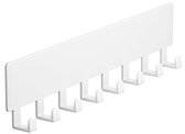 Sleutelrek met 8 haken, Sleutelorganizer Muur Zwart, Sleutelhouder voor Wandhaken Decoratie, Sleutelhouder, 32 X 6,7 X 2 cm,Wit