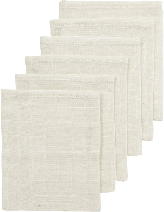 Meyco Baby Nature Washandjes - Hydrofiel - 6-Pack - 20x17cm