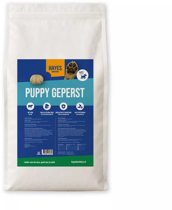 14KG Hayes Brothers Premium Puppy Krokant - Krokante Puppybrokken voor Opgroeiende Honden