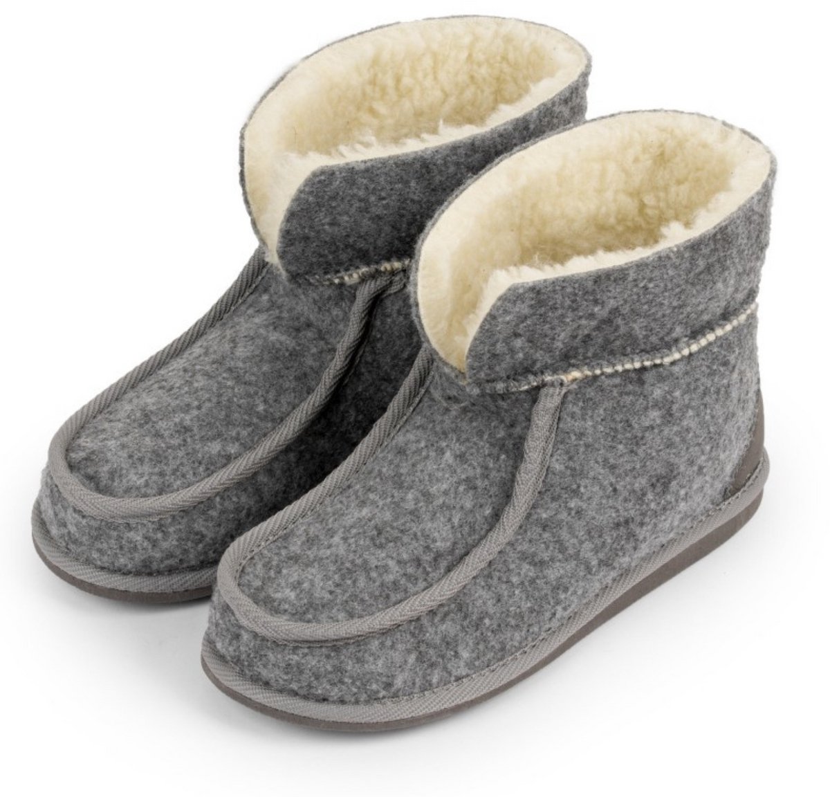 LuLu- Vilten sloffen met omslag - Hoge Wolvilt sloffen - flexibele antislip rubberen zool - voor Dames en Heren - Maat 46 — cadeau in Mode & Accessoires - foto 8