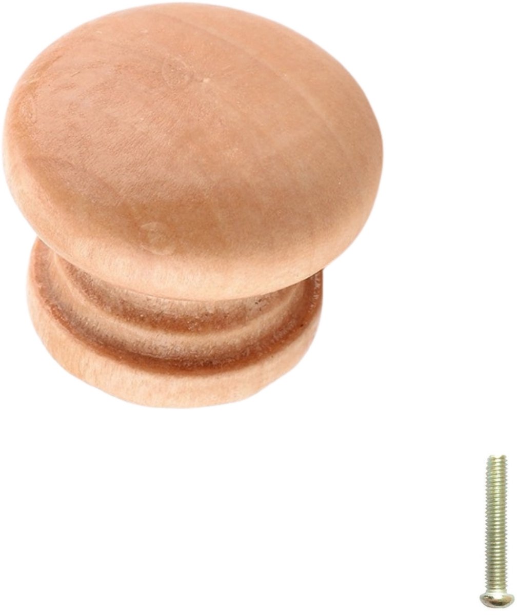 Kastknop Hout 25mm - Meubelknop met Bevestigingsbout - Meubelhandvat - Meubelbeslag voor Kast, Lade