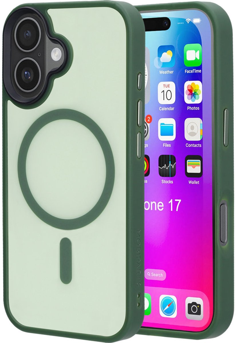 Mobiparts hoesje geschikt voor Apple iPhone 17 - Hardcover - MagSafe - Groen