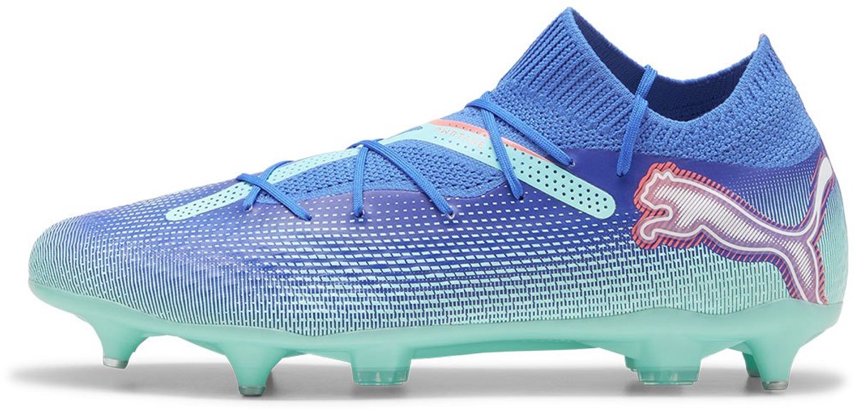 Puma Future 7 Pro MXSG voetbalschoenen in blauw, met adaptief bovenwerk van mesh en PWRTAPE, maat EU 42.