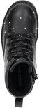 Zwarte Skechers laars met studs en veters.