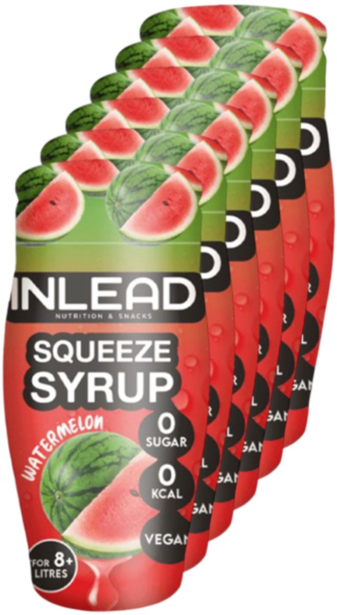 Inlead | Squeeze Syrup | Watermelon | 6 stuks | 6 x 65 ml
