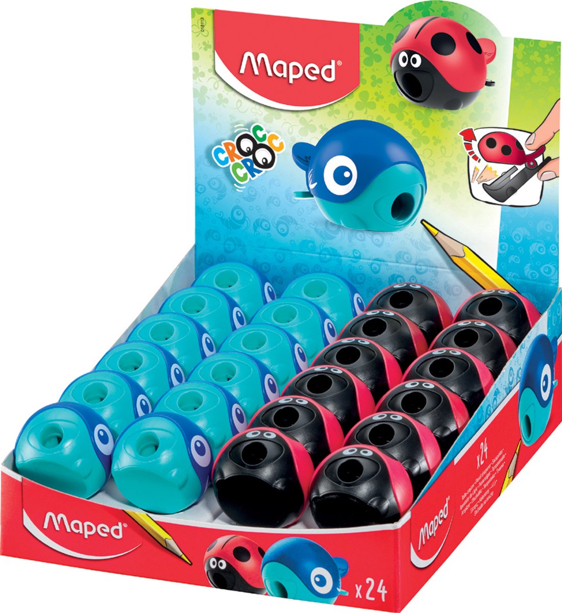 Maped Puntenslijper CROC CROC EASY, 24 stuks display