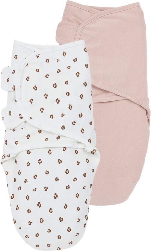 Meyco Baby Mini Panther Swaddlemeyco Inbakerdoek - Soft Pink - 0-3 Maanden - 2-pack