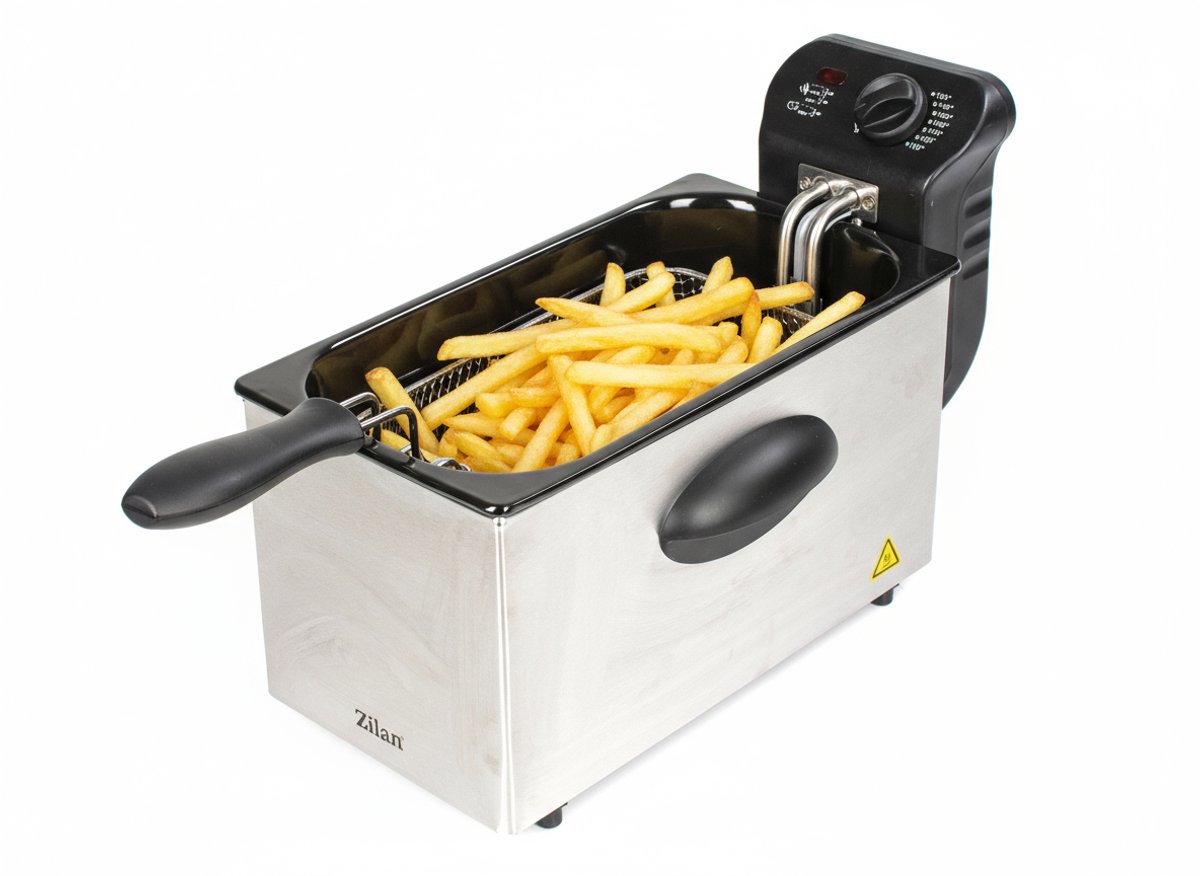 Zilan ZLN1819 Frituurpan– 3L – RVS – 2180 Watt Friteuse - Met Koude Zone & Uitneembare Binnenpan