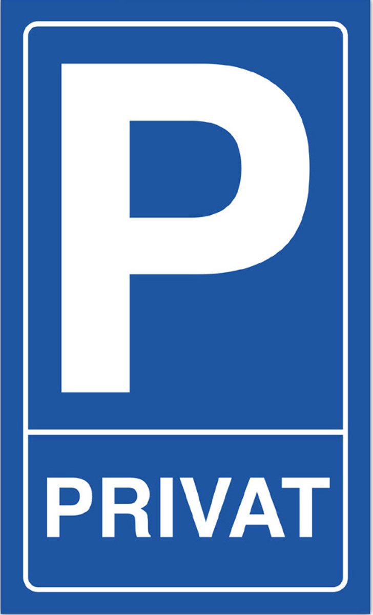 Informatiebord 'Privéparkeergelegenheid', blauw/wit