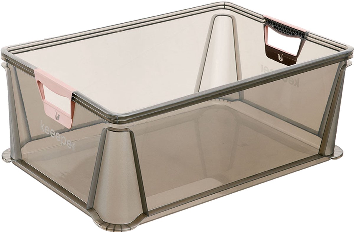 keeeper Opbergbox Luis 45 liter grijs transparant