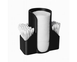 foto van Wattenschijfjeshouder - Wattenschijfjes Houder - zwart- badkamer organizer, wattenstaafjes houder, wattenschijfjes & -staafjes, wattenschijfjes voordeelverpakking, wattenhouder, watjes houder, badkamer accessoires