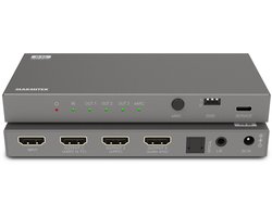 Marmitek Connect AE34 - Extracteur audio HDMI 8K eARC - Convertisseur - pour connecter 2 systèmes audio (ampli AV & barre de son) à votre TV