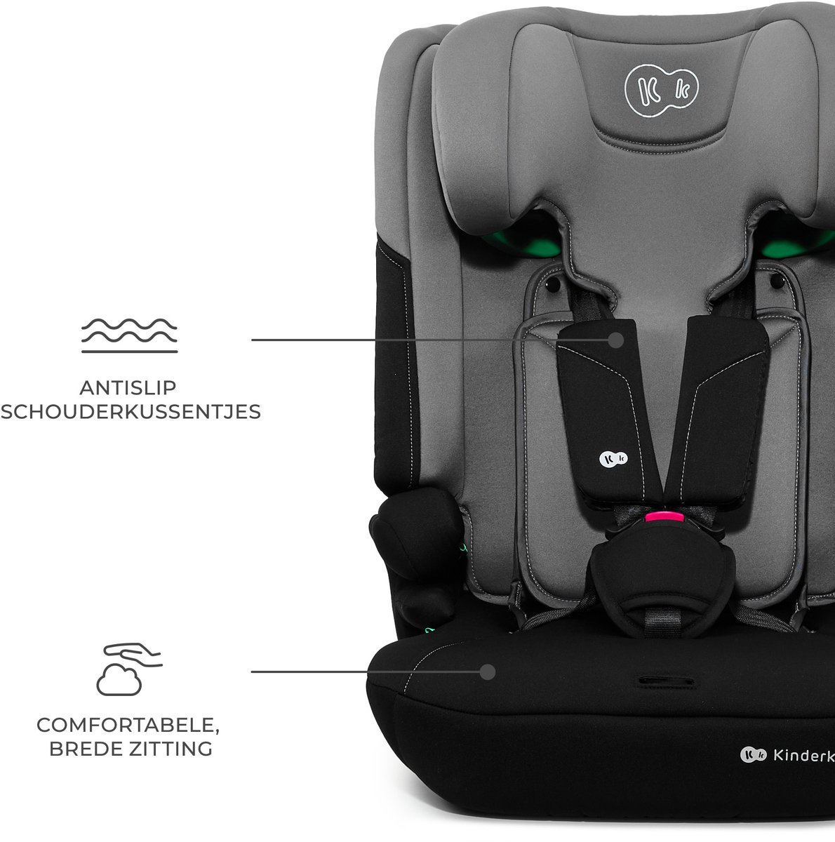 Kinderkraft I-COMFY 3-in-1 i-Size Autostoel – 76-150 cm – Groep 1/2/3 – R129 Goedgekeurd – Grijs thumbnail 5