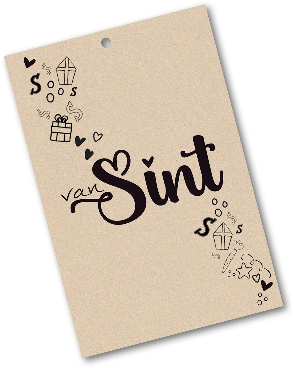 18 Luxe cadeau kaartjes - Sinterklaas Cadeau labels - Cadeaukaartje - Sinterklaas wenskaarten 10x6,5 cm 18 stuks - cadeauversiering - Sinterklaas labels - Kadolabels voor sinterklaas - Sinterklaascadeau
