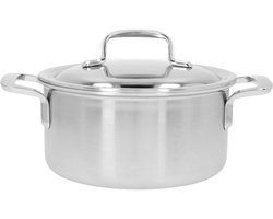 Demeyere 5-Plus RVS Kookpan Met Deksel 18cm - Roestvrij stalen Kookpot 2,2 L - Geschikt Voor Alle Warmtebronnen Inclusief Inductie - Duurzaam - Volledig PFAS- - PFOA- en PTFE-vrij