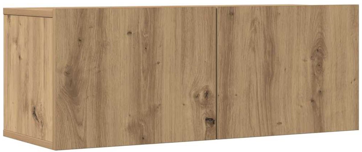 vidaXL - Tv-meubels - 2 - st - wandgemonteerd - 80x30x30cm - artisanaal - eikenkleur