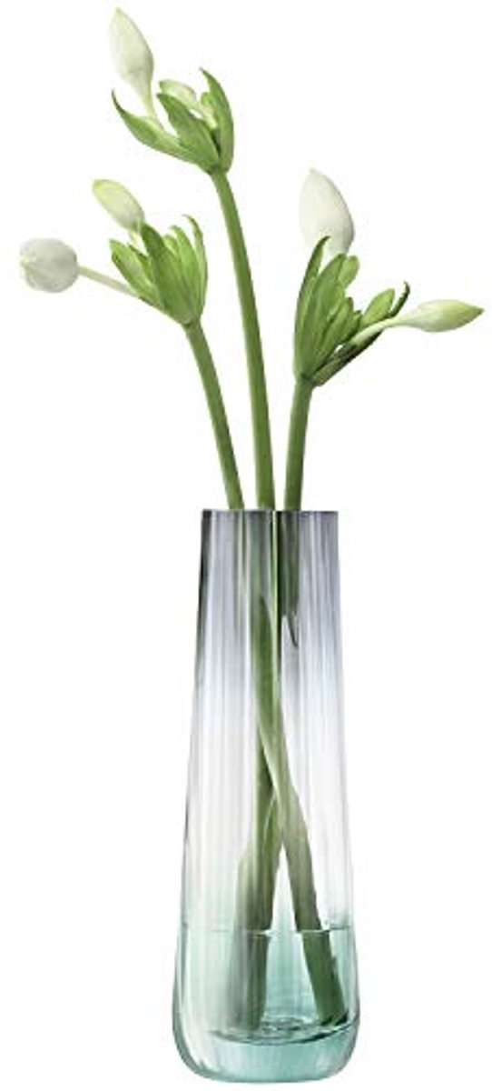 Dusk Vaas 20 cm Groen/Grijs - Mondgeblazen Handgemaakt Glas