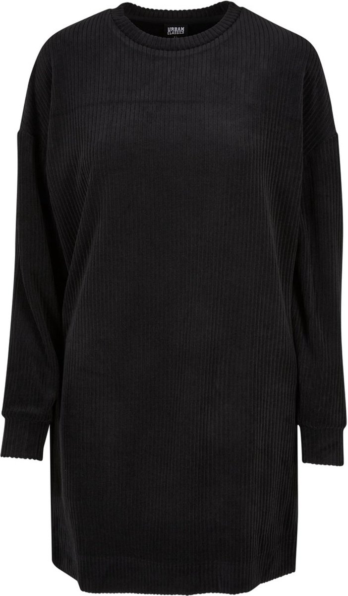 Urban Classics Velvet Rib Crew Korte jurk XS Zwart