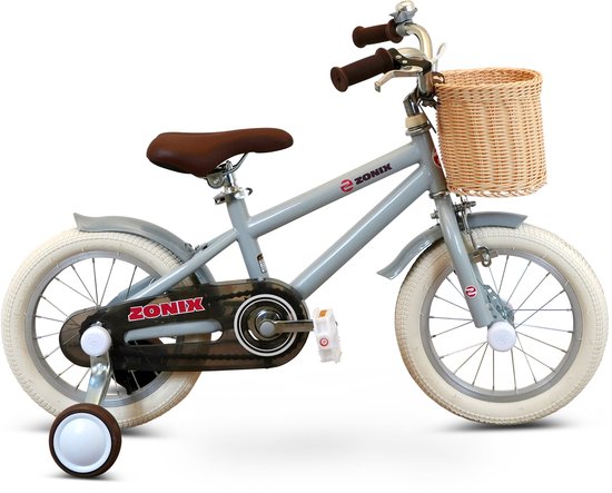 Zonix Kinderfiets 14 Inch Jongensfiets - Pastel Slate Blue Met Zijwieltjes - Leeftijd 3-5 Jaar - Kledingmaat 98-108 van Zonix — afbeelding 3
