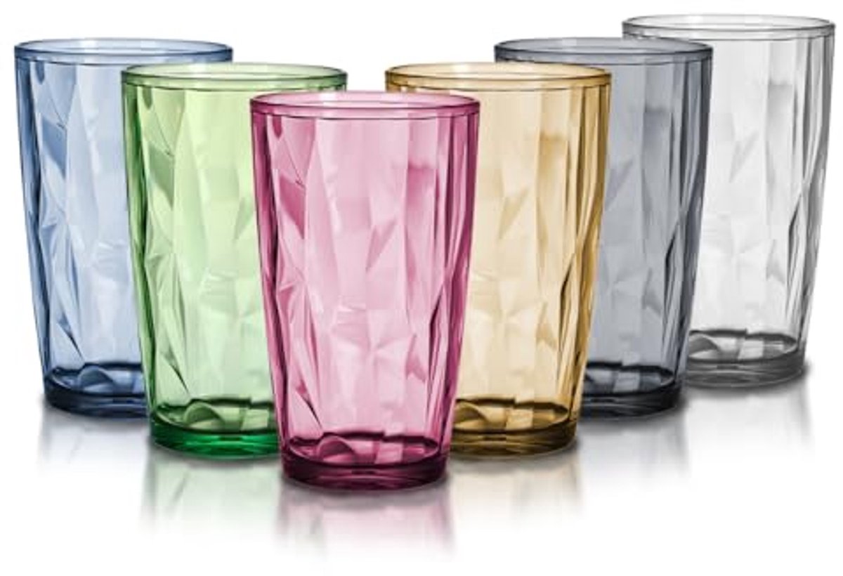 Kleurige Onbreekbare Drinkglazen Set van 6 - 470 ml