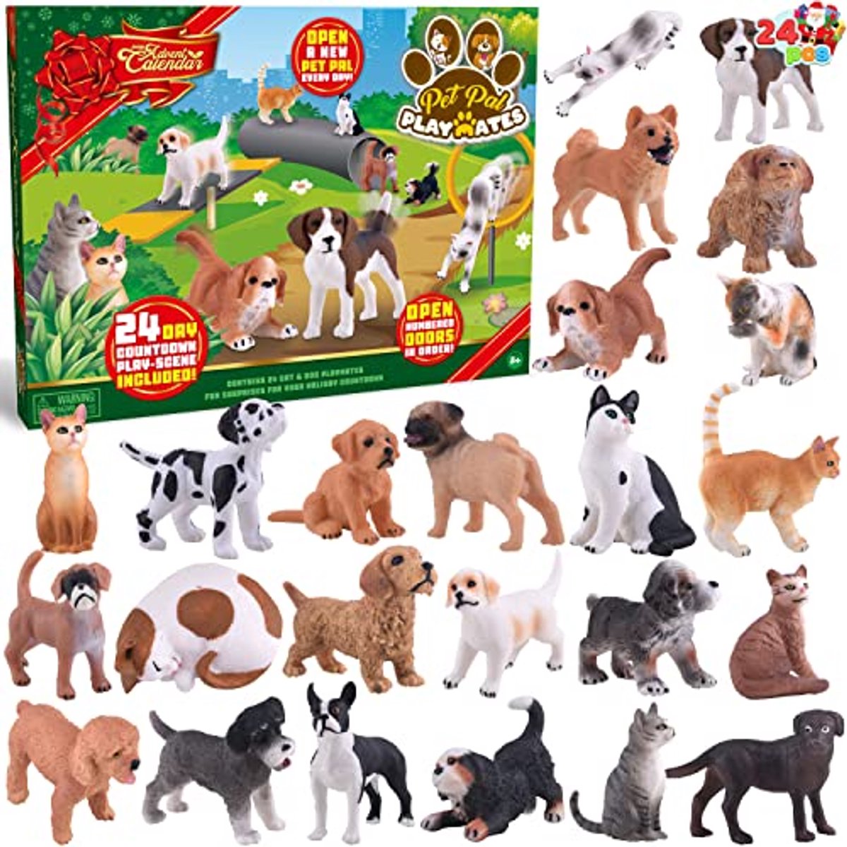 Kerst Advent Kalender met Dieren Figuren - 24 Dagen Countdown Speelset