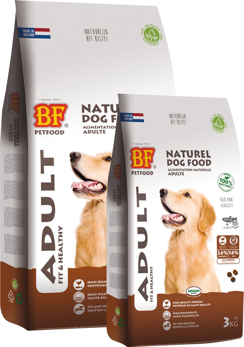 BF petfood hondenvoer adult krokant 12.5 kg met zachte beloning zalm Rex Specialty 500 gram