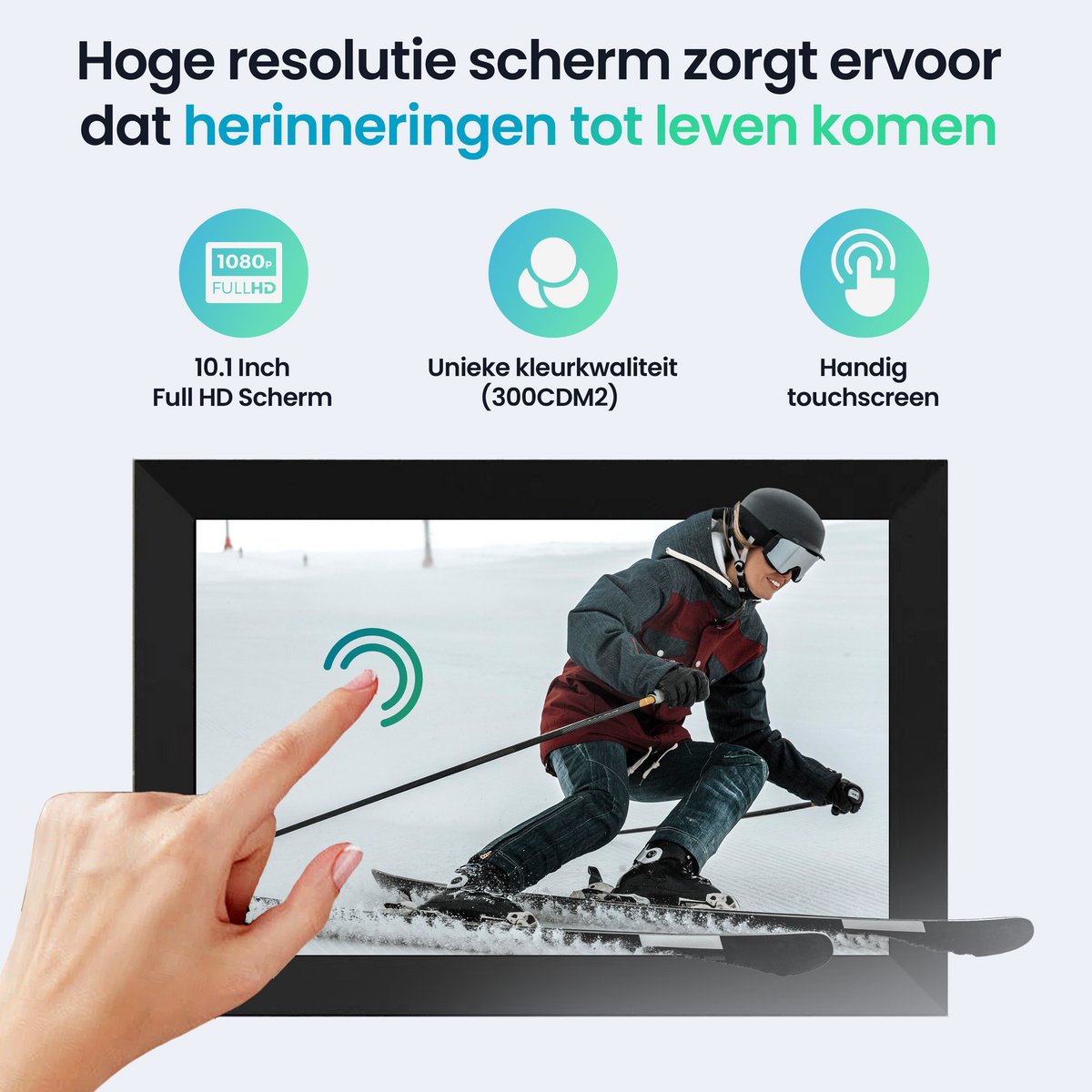 Siltcon® Digitale Fotolijst met WiFi - 10.1 Inch HD Display - Frameo App - Digitaal Fotolijstje - 16GB Opslag - IPS Touchscreen - Wereldwijd delen - Geen Abonnement - Foto & Video thumbnail 8