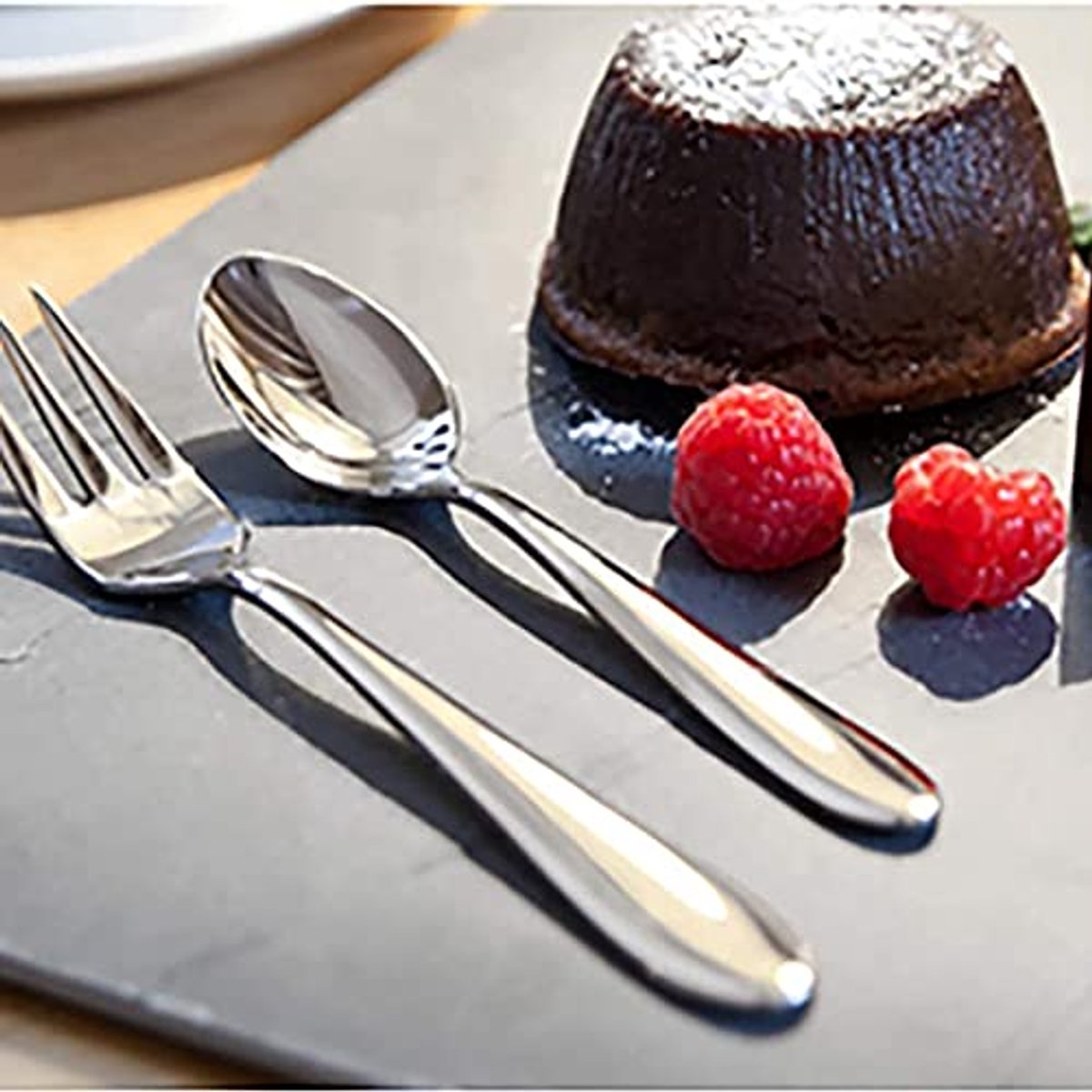 Set van 6 roestvrijstalen dessertlepels - 15 x 3,2 cm