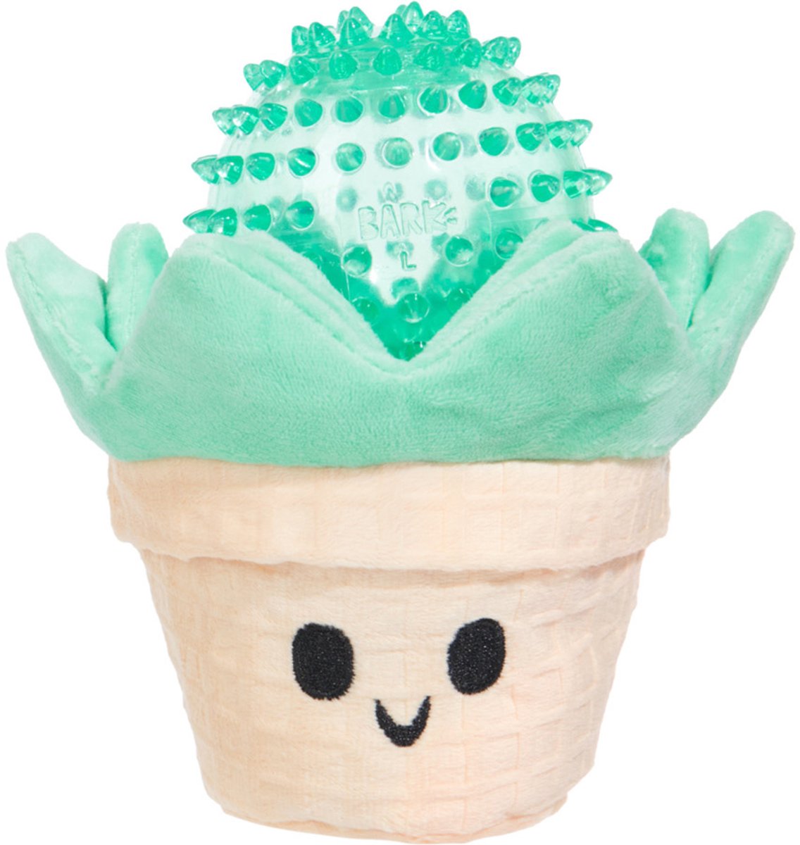 Bark suki succulent vetplant in pot pluche met spikey bal 2 in 1 22x14x13 cm