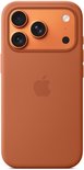 Coque terracotta pour iPhone 17 Pro Max avec îlot caméra orange.