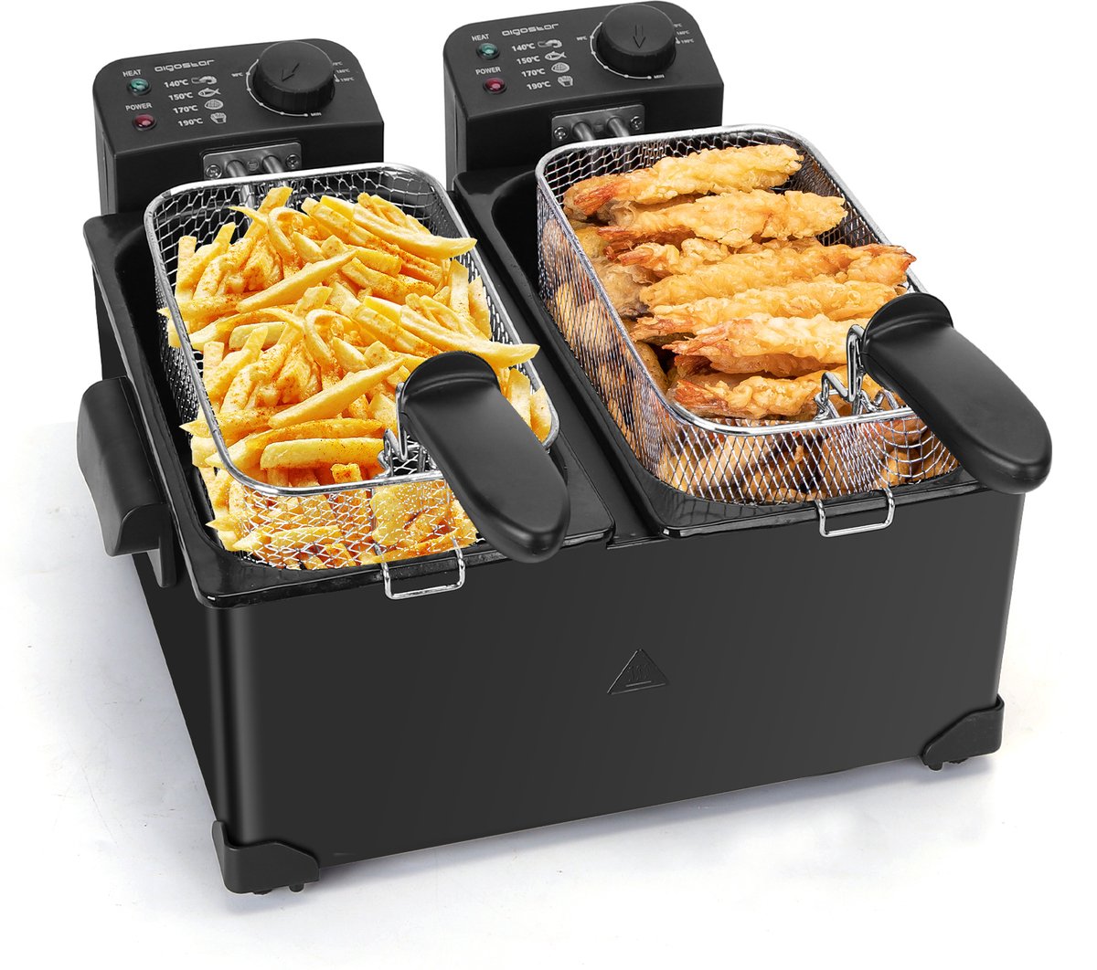 Aigostar Feast 30VDW-Dubbele frituurpan-2x3 liter-Zwart