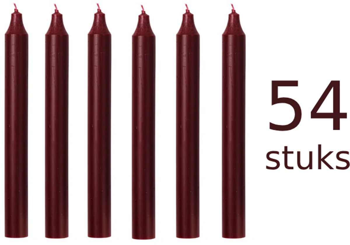 hoge kwaliteits dinerkaarsen 100% Oekö-tex katoenen lont, RAL gecertificeerde paraffine Ø 2,1 x 20 cm 54 stuks