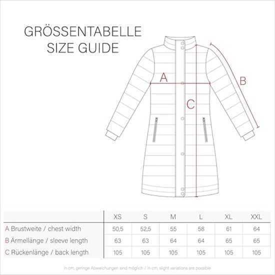 Navahoo Winterjas voor dames, warme gewatteerde jas, lang, met capuchon, knuffelmausi, S-XXL, zwart, XXL