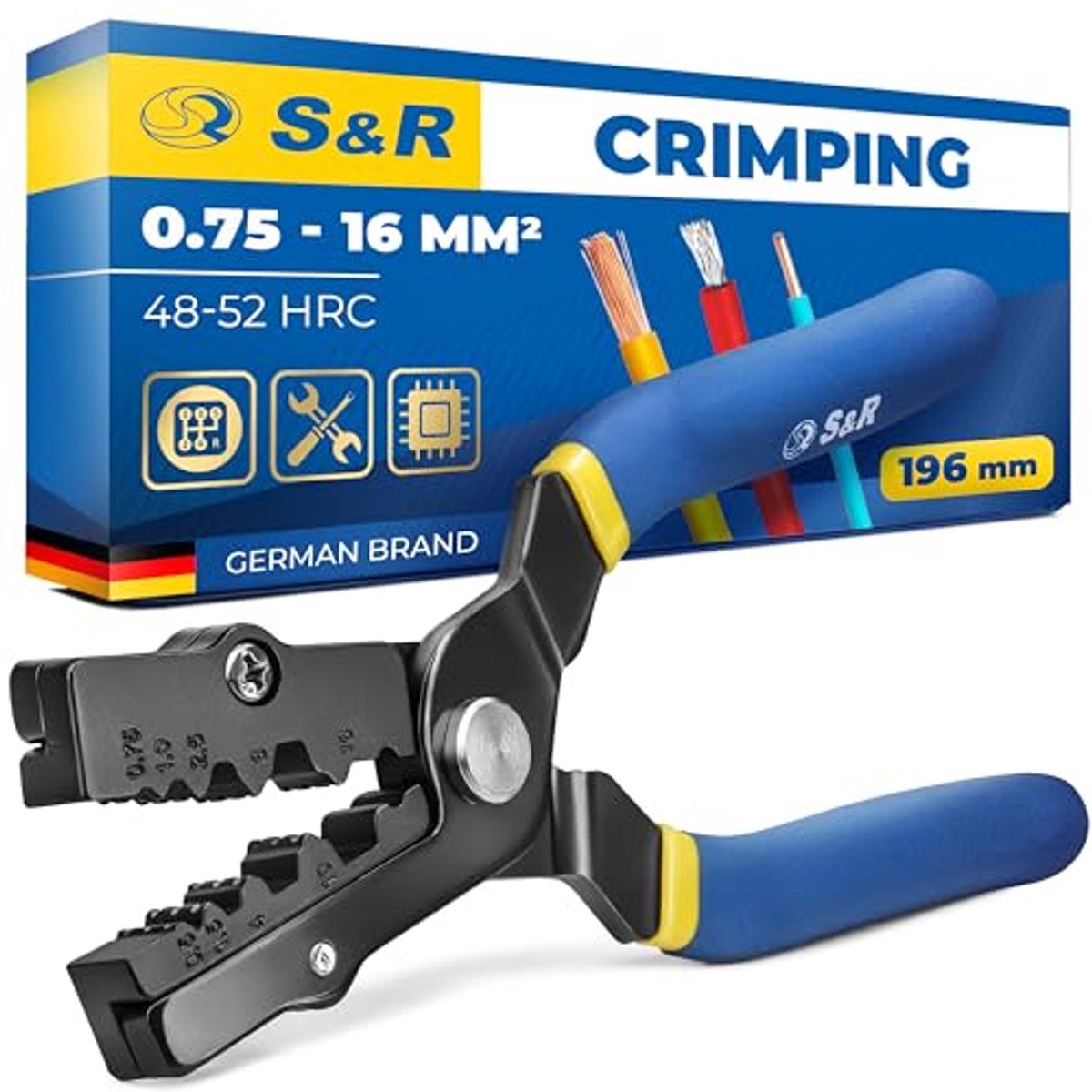 Krimptang voor adereindhulzen 0,75-16 mm² – Professioneel gereedschap voor nauwkeurig persen