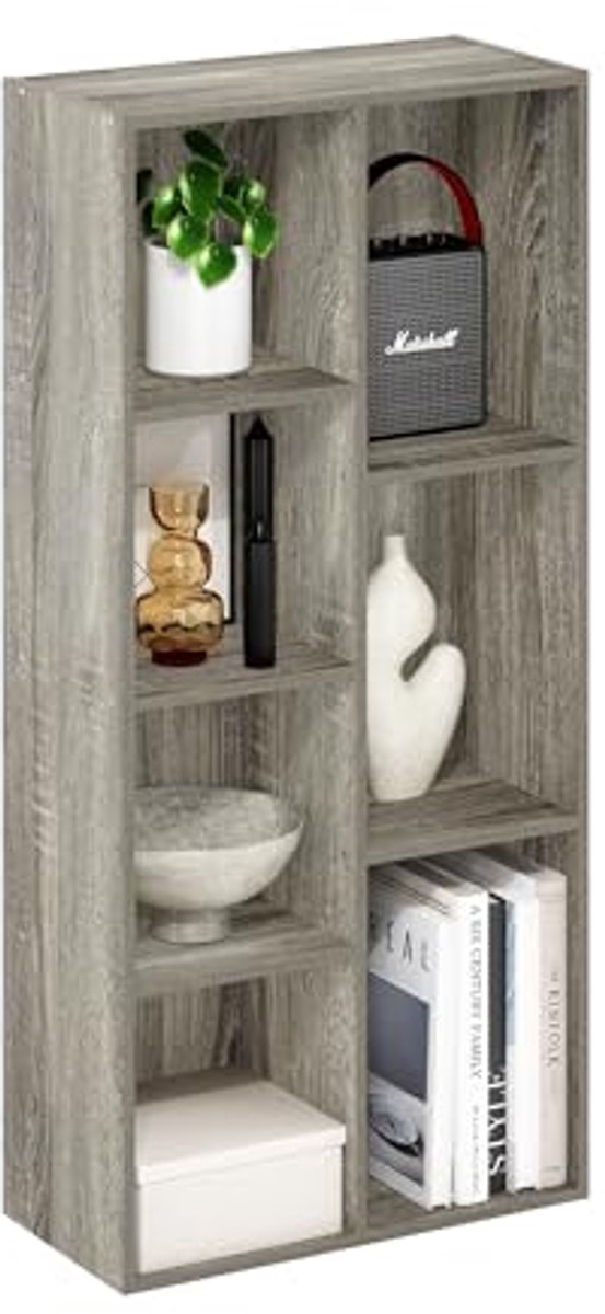 Open Plank Boekenkast met 7 Cubes - Ruimtebesparend Design