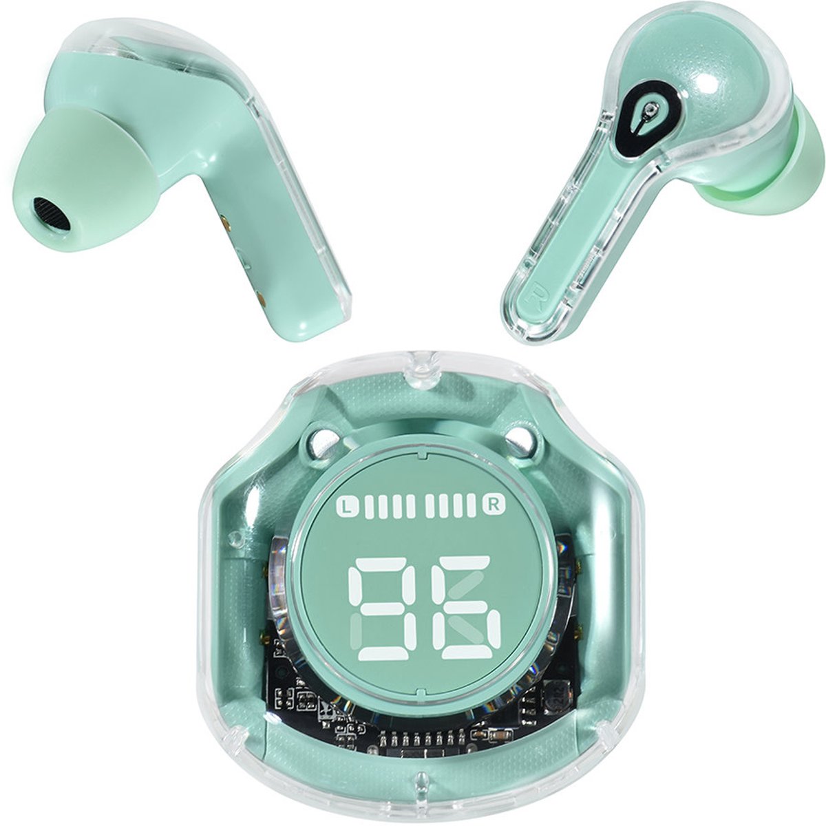 TUNIQ Ear draadloze oortjes - bluetooth - met oplaaddoos - Groen