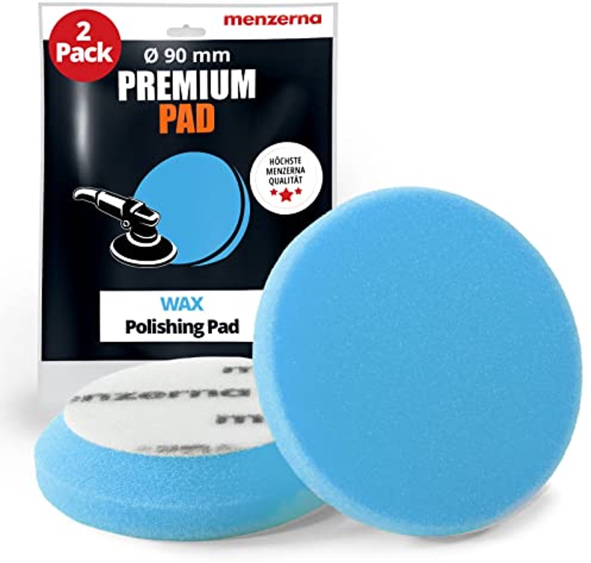 Premium Wax Pad Polijstspons - 95 mm - Blauw - 2 Stuks + 1 Nitril Handschoen