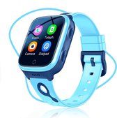 ISHIVA® GPS Horloge Kind geschikt voor Simkaart (4G GPS)–Smartwatch Kinderen met HD-camera & Videobellen - Kinder Smartwatch - Smartwatch Kind-1000 mAh Long Battery–IP65 Waterdicht–SOS Knop–School Mode-Veilige Zones-GPS Tracker–2 Jaar Garantie–Blauw