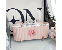Lichte luxe cosmetische katoenen opbergdoos, transparante wattenstaafjes opbergdoos met deksel, stofdichte beauty egg lippenstift opbergdoos