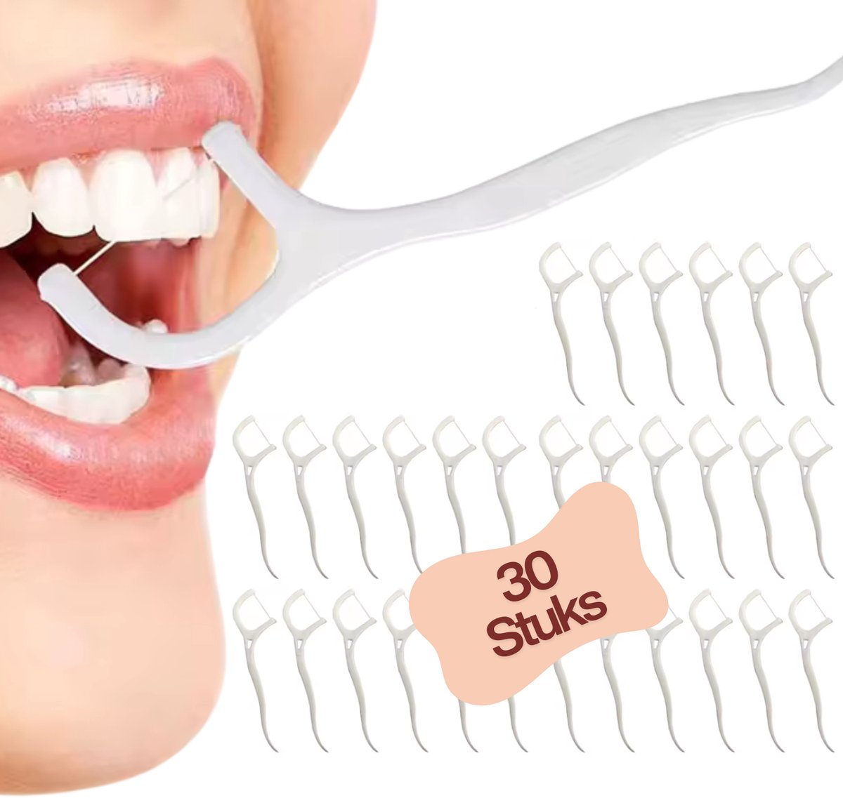 Life Time Dental Floss Pick 2-in1 Flosser - 30 Stuks