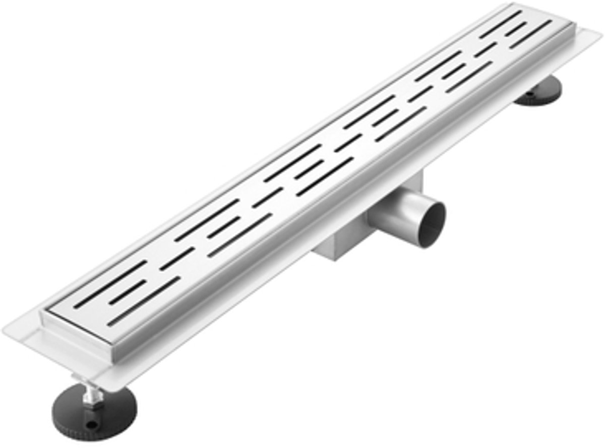Adema Ralo douchegoot - 80cm - met rooster - met flens - geborsteld RVS