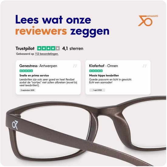 Lunettes de lecture Amazotti Milano +1,75 – Lunettes de lecture correctrices – Design italien Trendy – Femme et homme – Plastique – Série Métallique – Set de 3