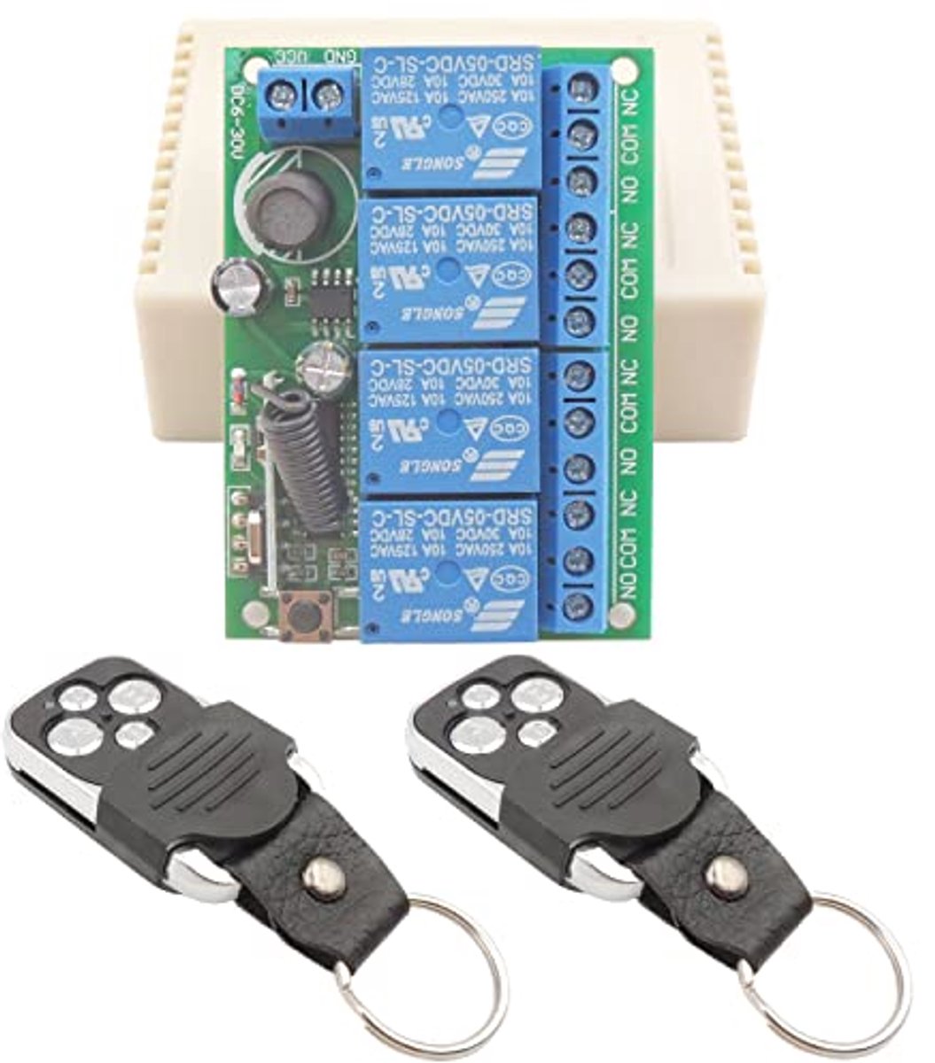 Draadloze 4-Kanaals RF Relais Afstandsbediening voor Verlichting en Motorbesturing