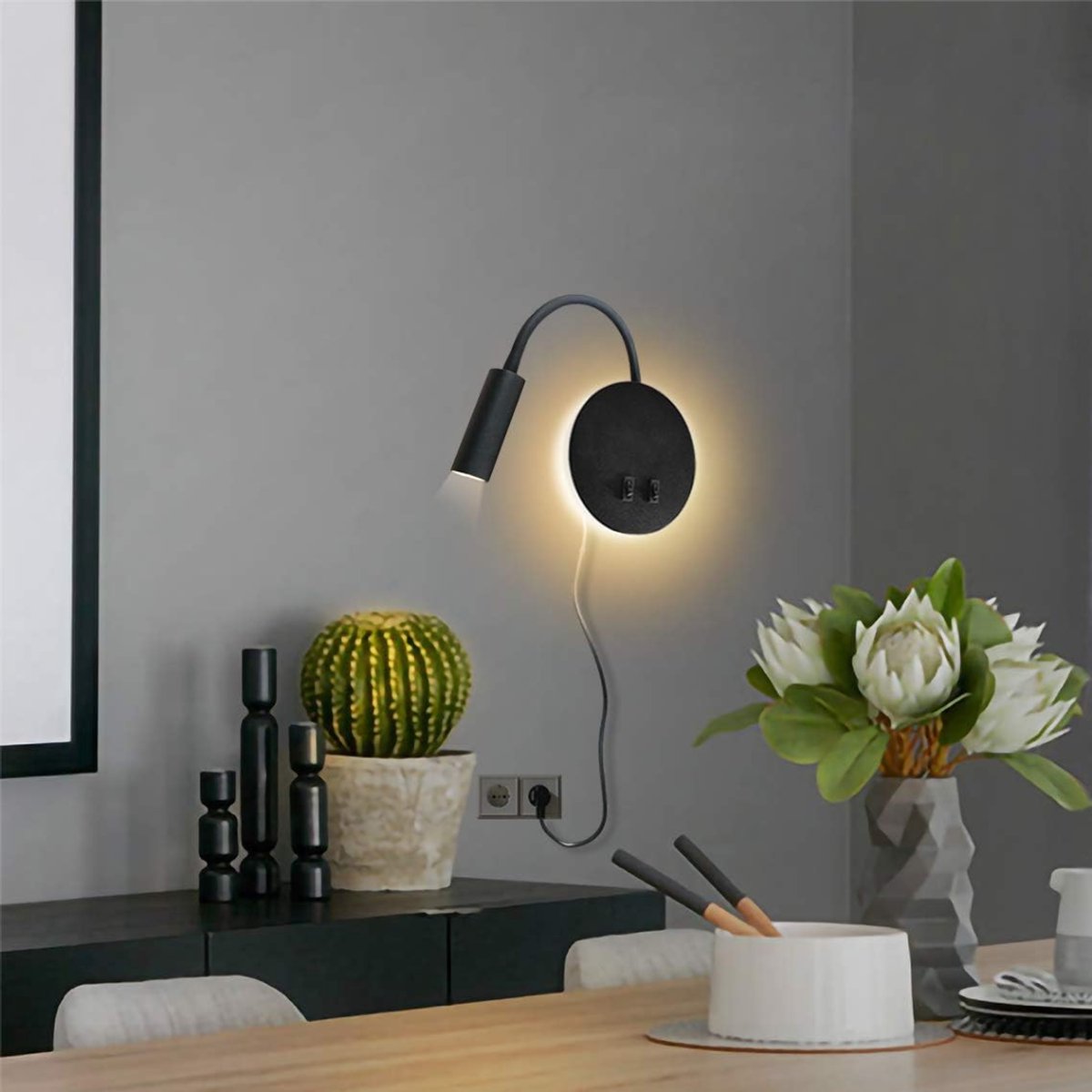 Bedlampjes Hoofdbord - Leeslampjes - Bedlamp Slaapkamer Volwassenen - Zwart