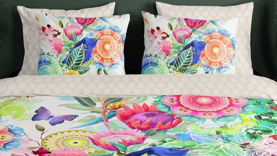 HIP Dekbedovertrek "mandala's, bloemen en een vogel" - Multi - (240x200/220 cm) - Katoen Satijn van HIP — afbeelding 3