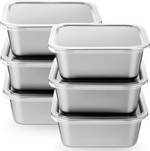 HAOCHEN 8 stuks rechthoekige kleine blikken dozen, lege scharnierende