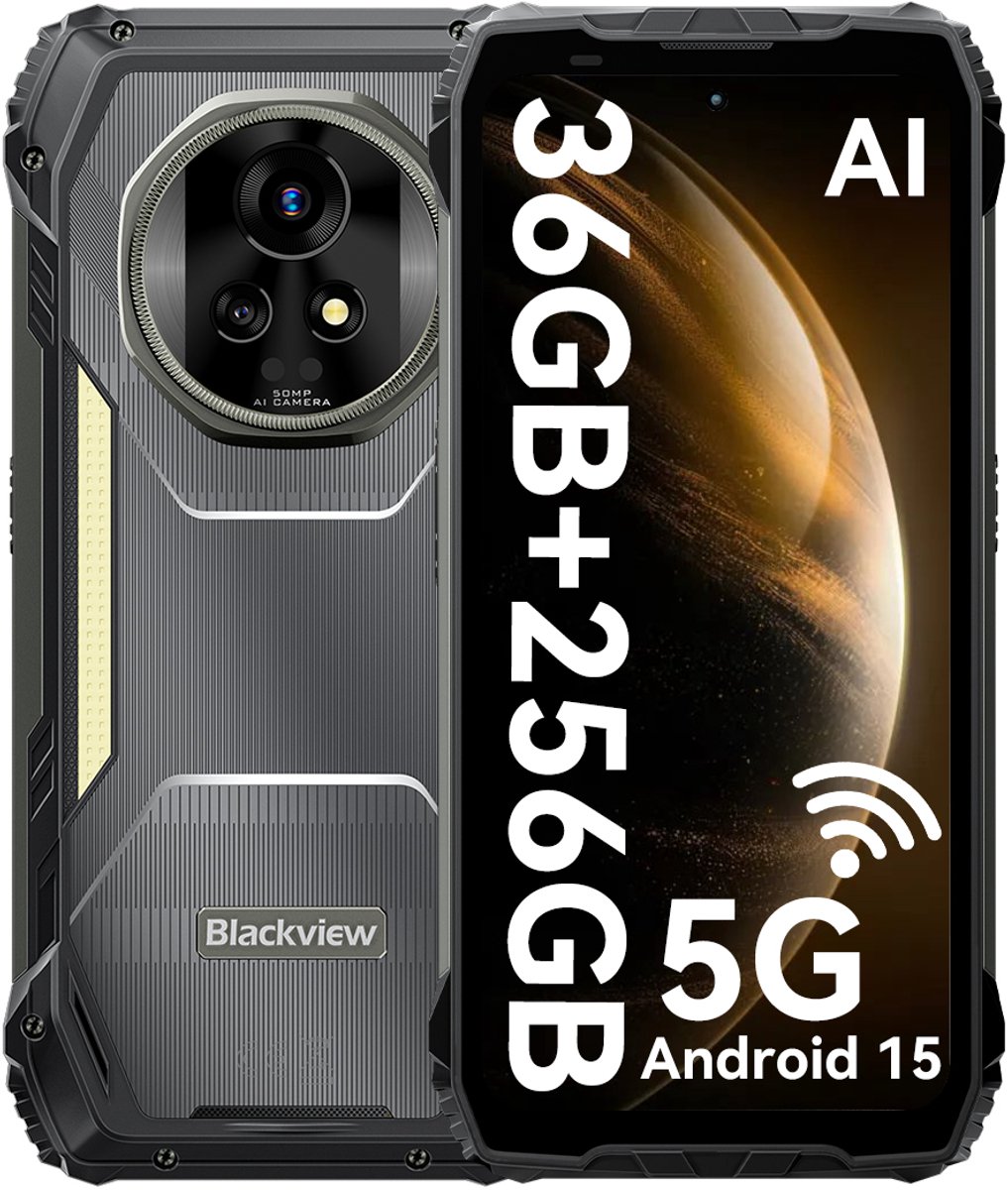 Blackview XPLORE 2 - Robuuste Smartphone - 5G - 36GB RAM - 256GB ROM - 20000mAh - 120W snel opladen - 6.73 inch QHD+ AMOLED-scherm - Nachtzicht - Android 15 - Robuuste Telefoon - NFC - GPS - Zwart